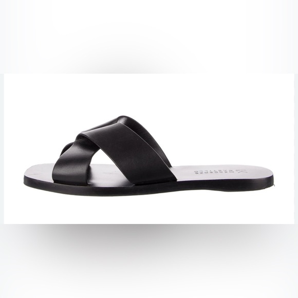 MERCEDES CASTILLO Black Leather Slides Womens 36.5/US6.5 - Picture 1 of 7